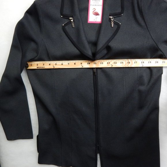 Exclusively Misook Womens Black Knit Full Zip Up Sweater Washable Size 1X - Picture 7 of 10